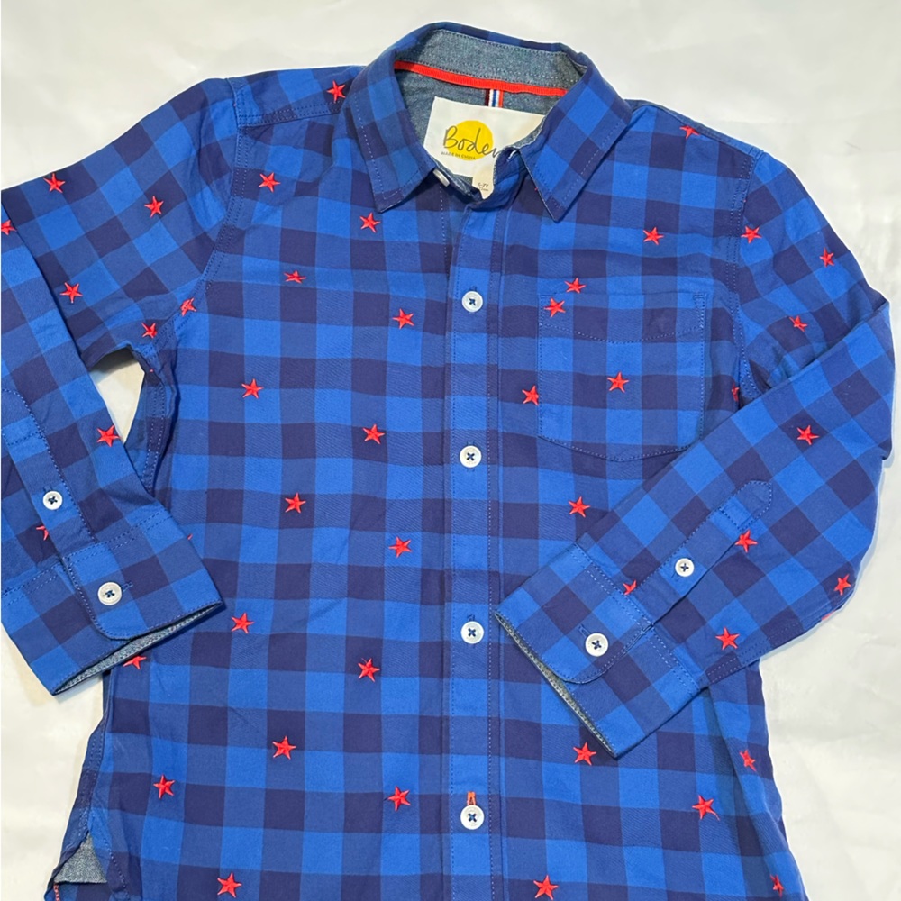 Boys Mini Boden Button Down Size 6/7 - Never Worn - Pet Free Smoke Free home